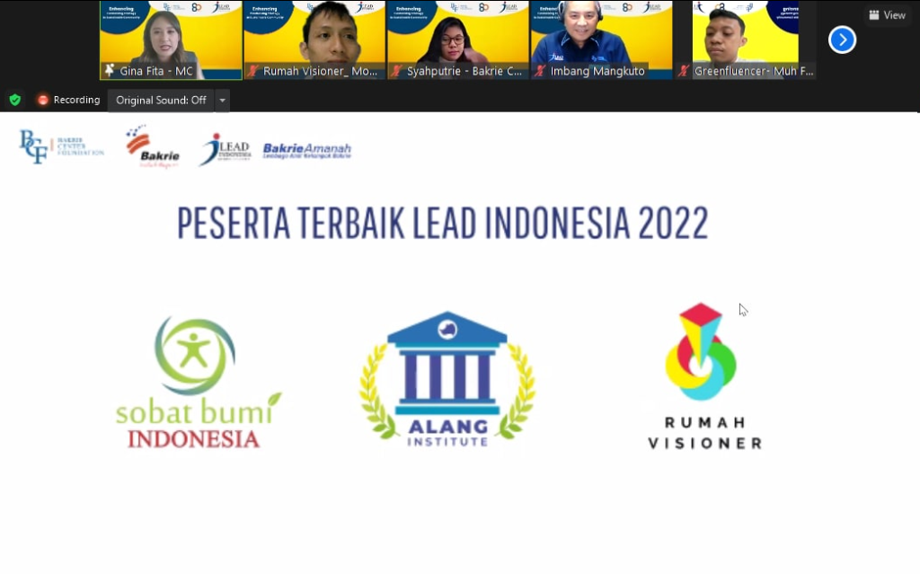 Zoom - Peserta Terbaik LEAD Indonesia 2022 Bakrie Center Foundation